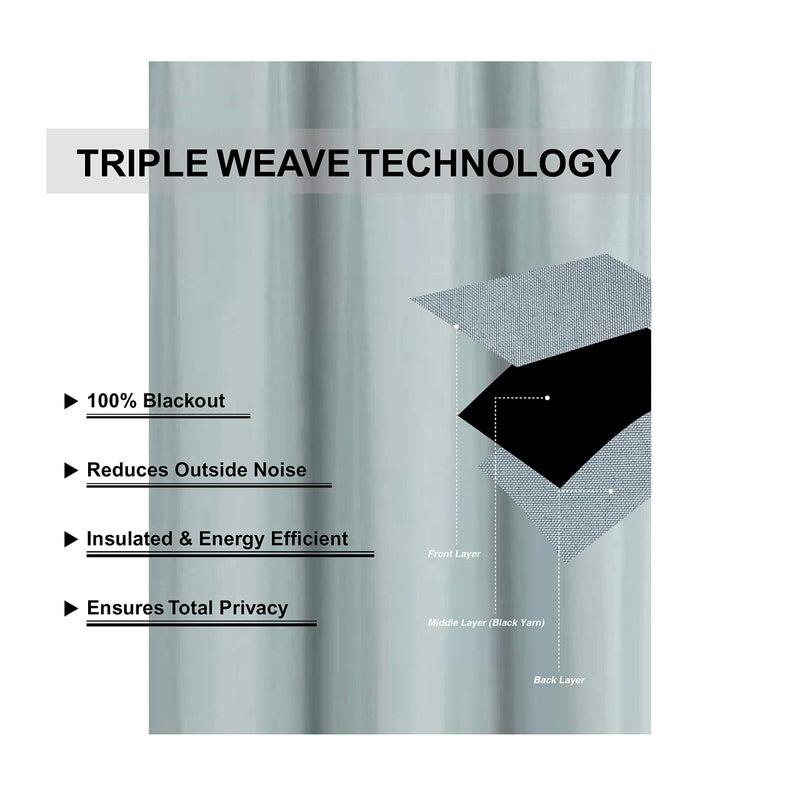 Home Collection Triple Weave Blackout Curtain Panel, 58W x 34L inches, 100% Light Blocking, Noise Reducing,Solid Color (Light Blue) - Image 2